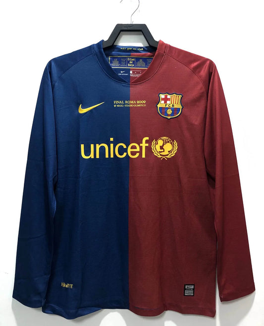 2008/2009 Retro Long Sleeve Barcelona Football Shirt Home
